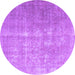 Round Persian Purple Traditional Rug, tr1858pur