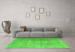 Machine Washable Persian Green Traditional Area Rugs in a Living Room,, wshtr1858grn