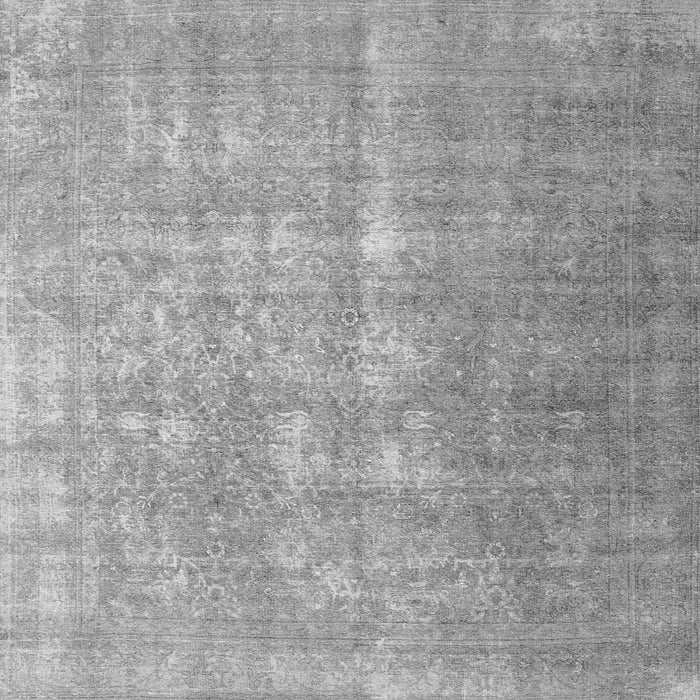 Round Machine Washable Persian Gray Traditional Rug, wshtr1858gry