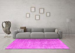 Machine Washable Persian Pink Traditional Rug in a Living Room, wshtr1858pnk