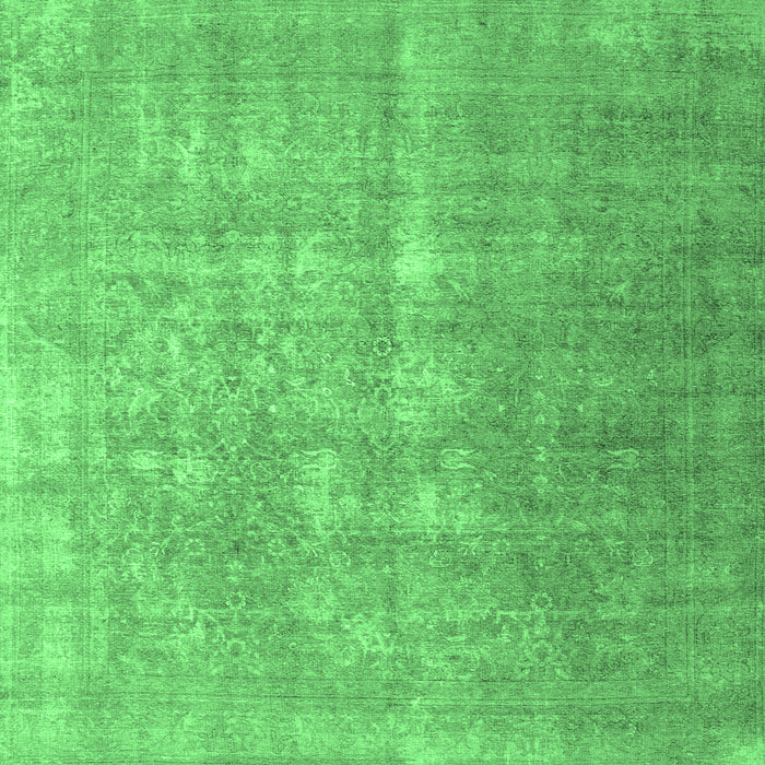Square Machine Washable Persian Emerald Green Traditional Area Rugs, wshtr1858emgrn