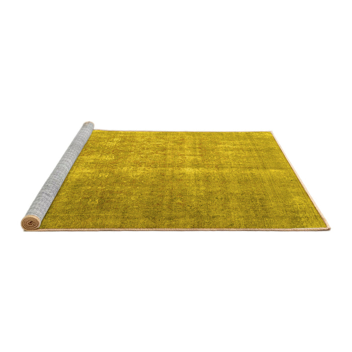 Sideview of Machine Washable Persian Yellow Traditional Rug, wshtr1858yw