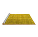 Sideview of Machine Washable Persian Yellow Traditional Rug, wshtr1858yw