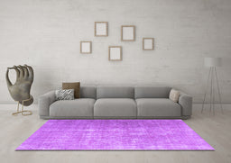 Machine Washable Persian Purple Traditional Area Rugs in a Living Room, wshtr1858pur