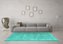 Machine Washable Persian Turquoise Traditional Area Rugs in a Living Room,, wshtr1858turq