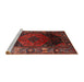 Sideview of Machine Washable Traditional Chestnut Brown Rug, wshtr1859