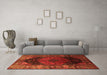 Machine Washable Persian Orange Traditional Area Rugs in a Living Room, wshtr1859org