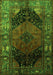 Serging Thickness of Machine Washable Persian Green Traditional Area Rugs, wshtr1859grn