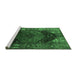 Sideview of Machine Washable Persian Emerald Green Traditional Area Rugs, wshtr1859emgrn