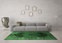 Machine Washable Persian Emerald Green Traditional Rug, wshtr1859emgrn