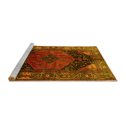 Sideview of Machine Washable Persian Yellow Traditional Rug, wshtr1859yw
