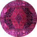 Round Persian Pink Traditional Rug, tr1859pnk
