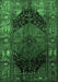 Machine Washable Persian Emerald Green Traditional Area Rugs, wshtr1859emgrn
