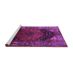 Sideview of Machine Washable Persian Purple Traditional Area Rugs, wshtr1859pur
