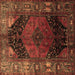 Square Persian Brown Traditional Rug, tr1859brn