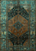 Machine Washable Persian Turquoise Traditional Area Rugs, wshtr1859turq