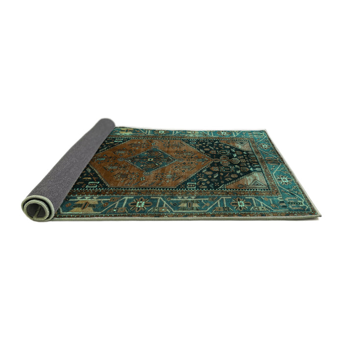 Sideview of Persian Turquoise Traditional Rug, tr1859turq