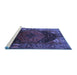 Sideview of Machine Washable Persian Blue Traditional Rug, wshtr1859blu