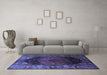 Machine Washable Persian Blue Traditional Rug in a Living Room, wshtr1859blu