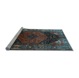 Sideview of Machine Washable Persian Light Blue Traditional Rug, wshtr1859lblu