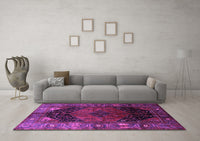 Machine Washable Persian Purple Traditional Rug, wshtr1859pur