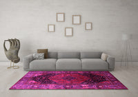 Machine Washable Persian Pink Traditional Rug, wshtr1859pnk