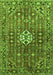 Serging Thickness of Machine Washable Persian Green Traditional Area Rugs, wshtr185grn