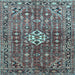 Square Machine Washable Persian Light Blue Traditional Rug, wshtr185lblu