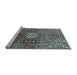 Sideview of Machine Washable Persian Light Blue Traditional Rug, wshtr185lblu