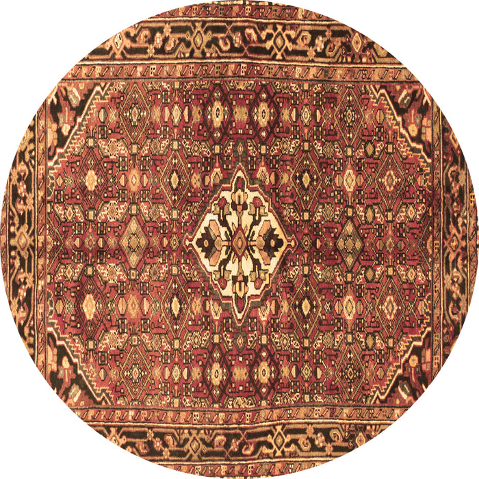 Round Machine Washable Persian Brown Traditional Rug, wshtr185brn