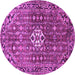 Round Persian Purple Traditional Rug, tr185pur