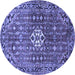 Round Persian Blue Traditional Rug, tr185blu