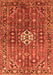 Serging Thickness of Machine Washable Persian Orange Traditional Area Rugs, wshtr185org