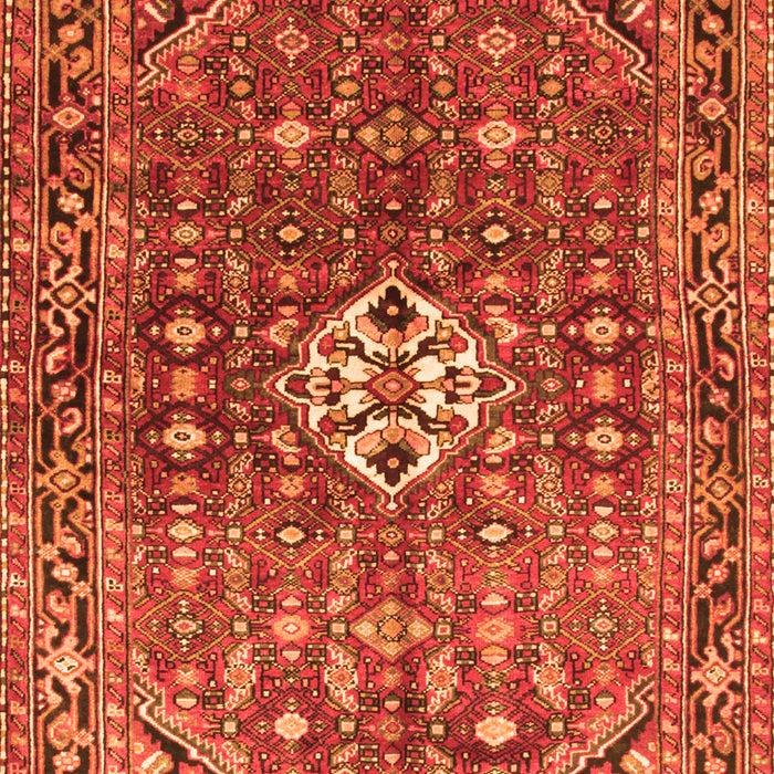 Serging Thickness of Machine Washable Persian Orange Traditional Area Rugs, wshtr185org