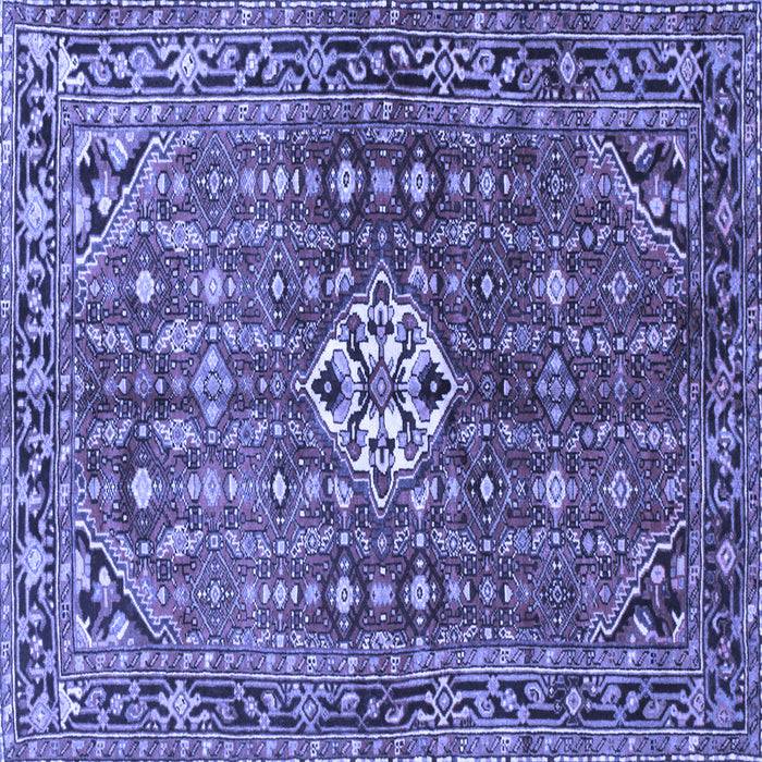 Square Machine Washable Persian Blue Traditional Rug, wshtr185blu