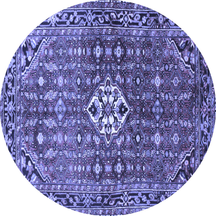Round Machine Washable Persian Blue Traditional Rug, wshtr185blu