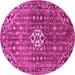 Round Persian Pink Traditional Rug, tr185pnk