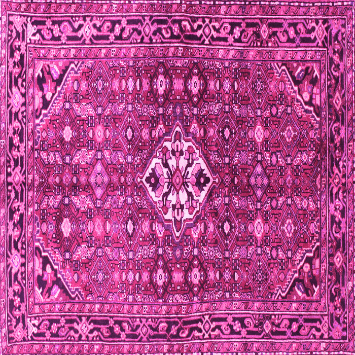 Square Machine Washable Persian Pink Traditional Rug, wshtr185pnk