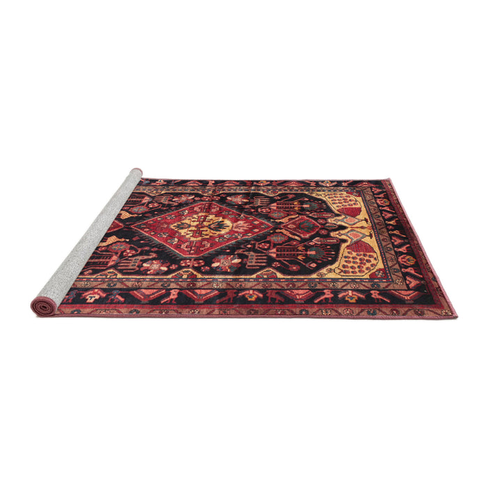 Sideview of Machine Washable Traditional Rust Pink Rug, wshtr186