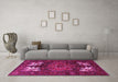 Machine Washable Persian Pink Traditional Rug in a Living Room, wshtr1860pnk