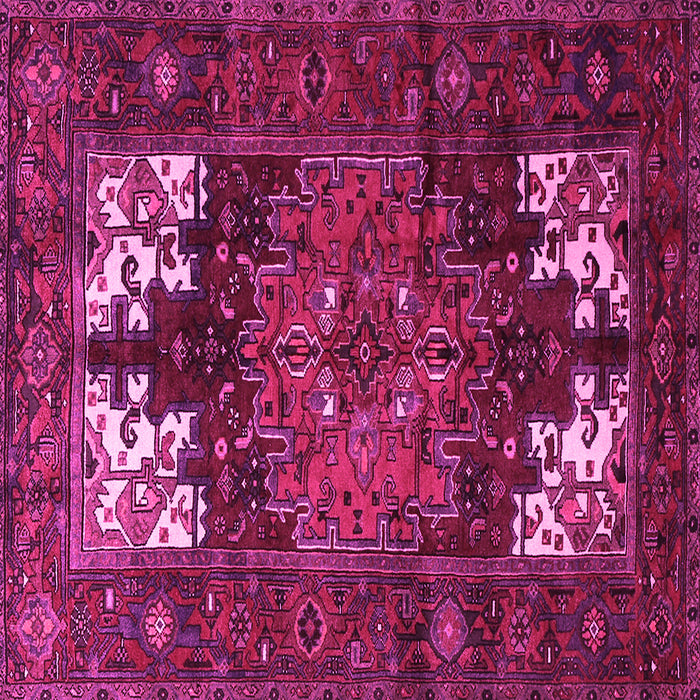 Square Machine Washable Persian Pink Traditional Rug, wshtr1860pnk