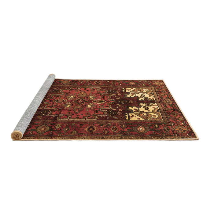 Sideview of Machine Washable Persian Brown Traditional Rug, wshtr1860brn