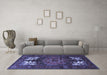 Machine Washable Persian Blue Traditional Rug in a Living Room, wshtr1860blu