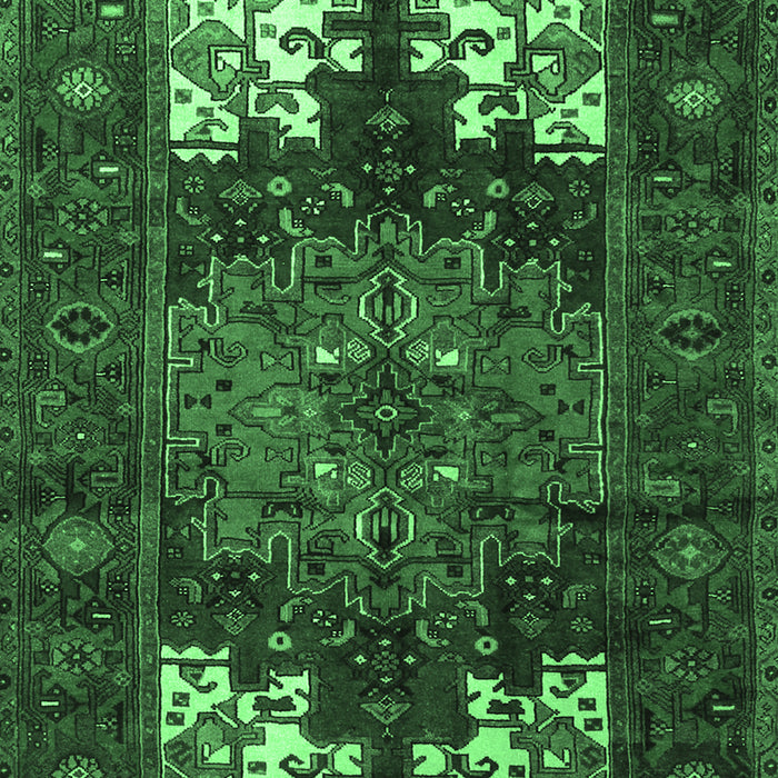Machine Washable Persian Emerald Green Traditional Area Rugs, wshtr1860emgrn