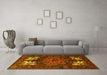 Machine Washable Persian Yellow Traditional Rug in a Living Room, wshtr1860yw