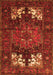 Serging Thickness of Machine Washable Persian Orange Traditional Area Rugs, wshtr1860org