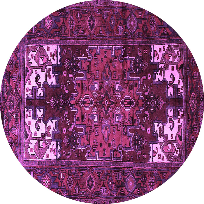 Round Machine Washable Persian Purple Traditional Area Rugs, wshtr1860pur