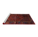 Sideview of Machine Washable Traditional Brown Red Rug, wshtr1861