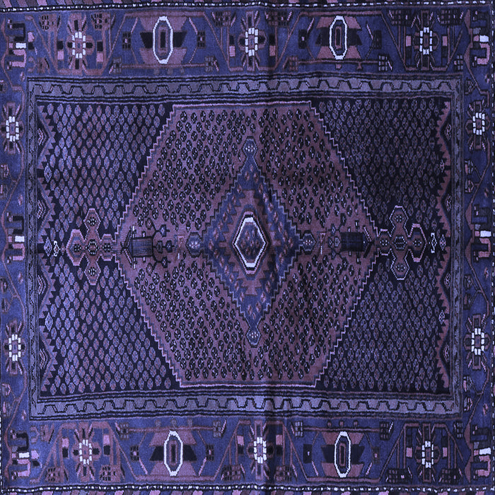 Square Machine Washable Persian Blue Traditional Rug, wshtr1861blu