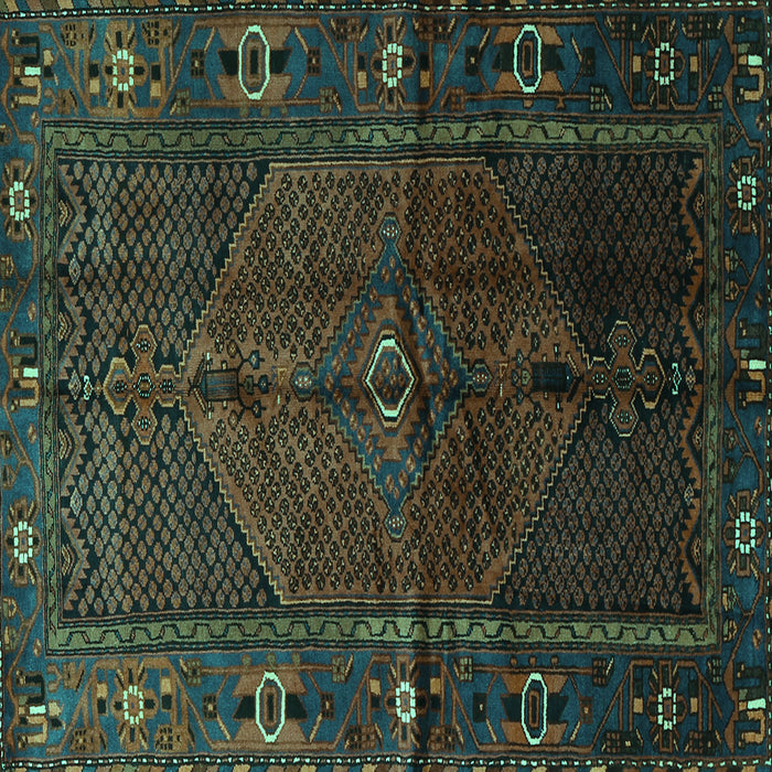 Square Machine Washable Persian Turquoise Traditional Area Rugs, wshtr1861turq